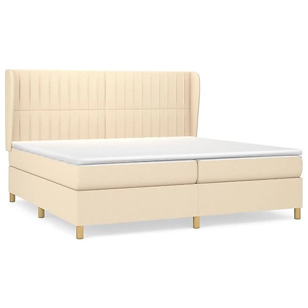 vidaXL Boxspringbett mit Matratze Creme 200x200 cm Stoff1395685 günstig online kaufen