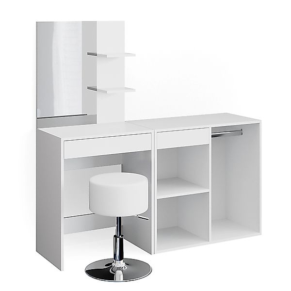 Vicco Schminktisch Isabelle Weiß 60 cm mit Hocker Opt 2 günstig online kaufen