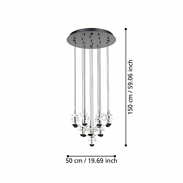 EGLO Stars Of Light LED-Hängelampe Pianopoli schwarz Ø 50 cm günstig online kaufen