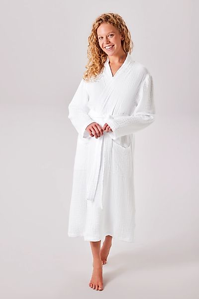 my home Bademantel "Juna Musselin, ideal für Sauna & Spa, Hotelbademantel, günstig online kaufen
