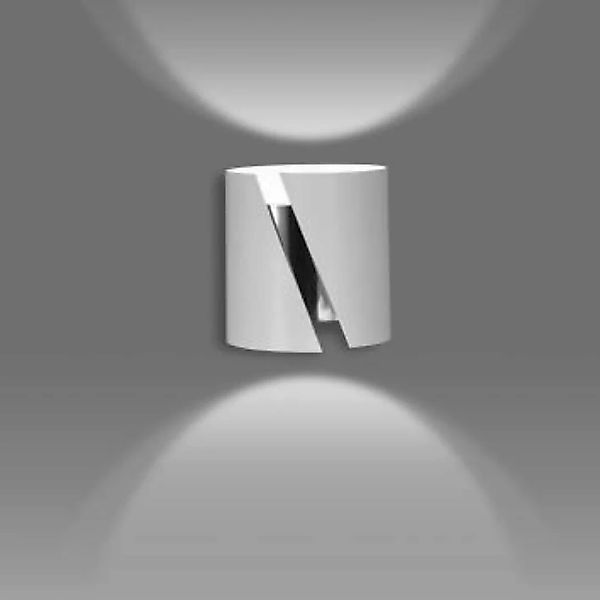 Wandlampe Up Down Weiß rund Metall Flur Treppenhaus günstig online kaufen