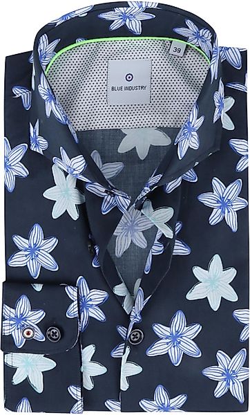 Blue Industry Hemd Blume Dunkelblau - Größe 38 günstig online kaufen