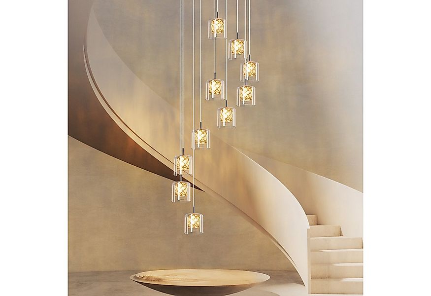 Nettlife Pendelleuchte Esszimmer Kristall Glas G9 Modern Hängeleuchte 120CM günstig online kaufen