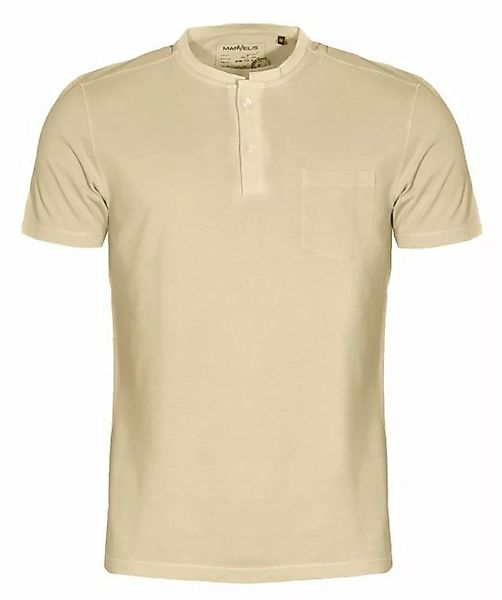 MARVELIS Poloshirt Poloshirt - Casual Fit - Stehkragen - Einfarbig - Beige günstig online kaufen