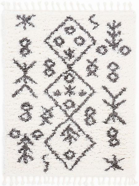carpetfine Hochflor-Teppich "Linn" rechteckig 30 Höhe Mit Fransen, Wohnzimm günstig online kaufen