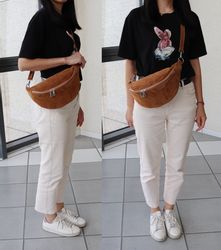 MIRROSI Bauchtasche Damen, Wildleder, Made in günstig online kaufen