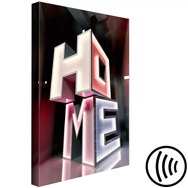 Wandbild Neon-Inschrift Home 3D - Pastell, geometrischer Text in Englisch X günstig online kaufen