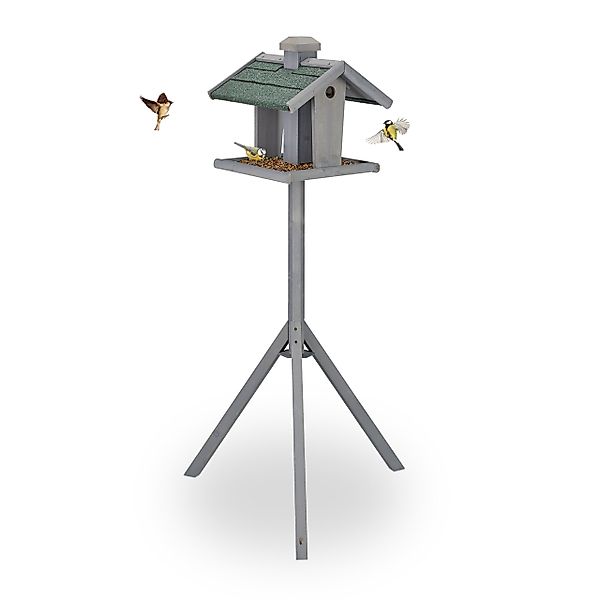 relaxdays Vogelhaus Vogelfutterhaus mit Ständer günstig online kaufen