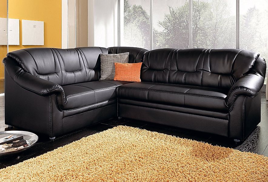 DOMO collection Ecksofa »Montana, zeitlose Rückensteppung, bequeme Armlehne günstig online kaufen
