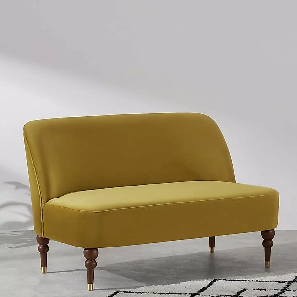 Harpo 2-Sitzer Sofa, Samt in Vintage-Gold - MADE.com günstig online kaufen