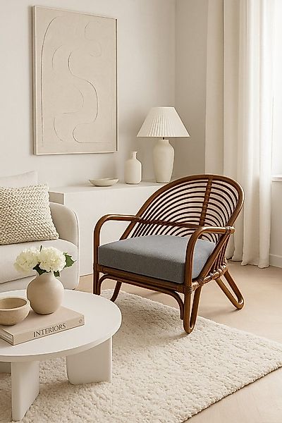 moebel-direkt-online Loungesessel Rattansessel mit Sitzkissen günstig online kaufen