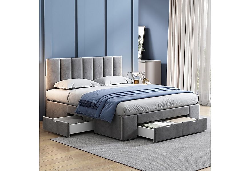 STILVORA Polsterbett Doppelbett 140x200 Jugendbett mit Stauraum Bettgestell günstig online kaufen