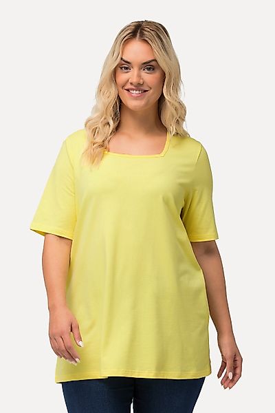 Ulla Popken T-Shirt T-Shirt A-Linie Carré-Ausschnitt günstig online kaufen