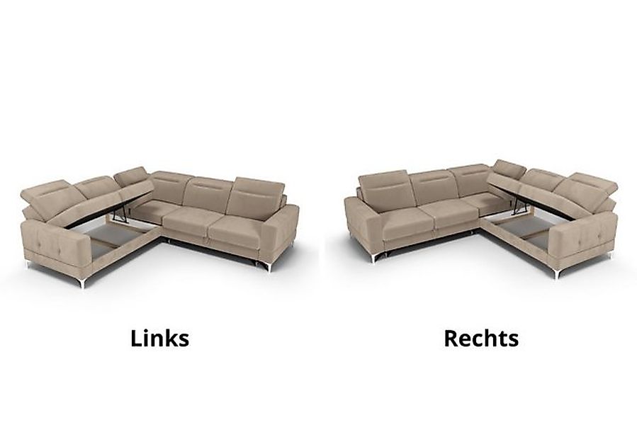 Friderik-EU Ecksofa Malibu Max 250x250 cm mit Schlaffunktion - Stoff Terra, günstig online kaufen