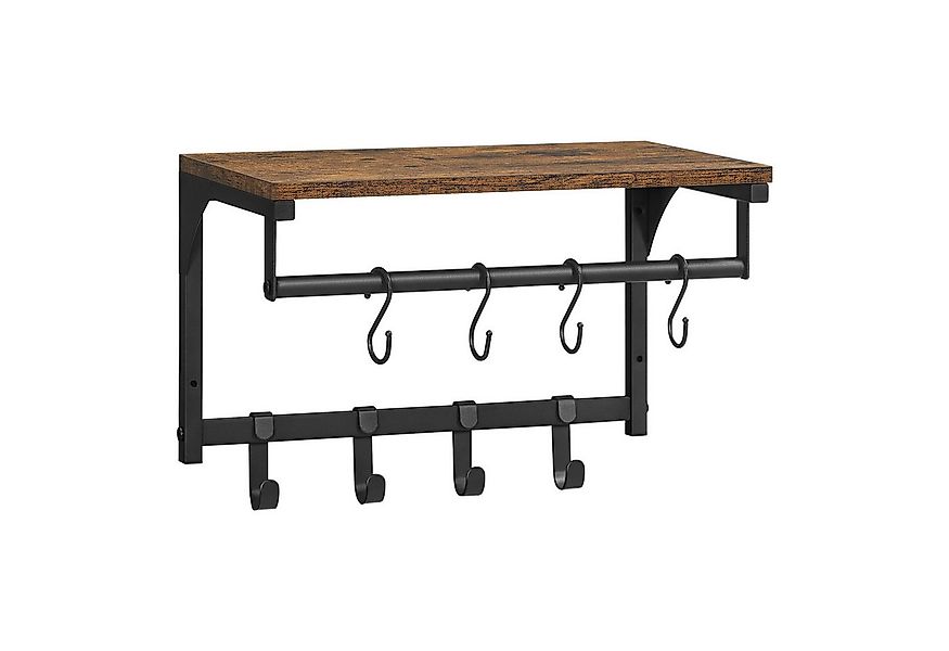 VASAGLE Wandgarderobe (1 St), Wandregale mit 8 Haken, 40 x 24 x 24 cm (L x günstig online kaufen
