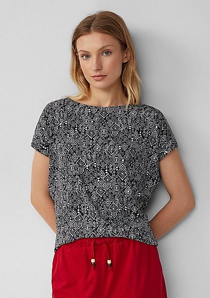 s.Oliver Kurzarmshirt T-Shirt Fließendes T-Shirt aus Viskosemix mit All-ove günstig online kaufen