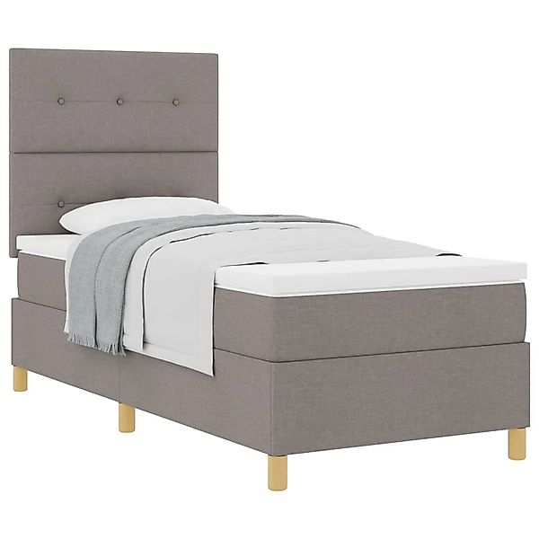 vidaXL Boxspringbett mit Matratze mit Kopfteil Taupe 80 x 200 cm Stoff 3339 günstig online kaufen