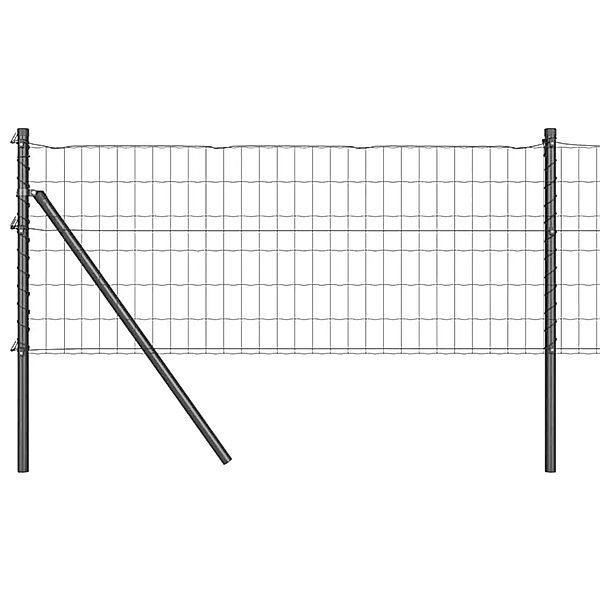 vidaXL Zaun mit Pfosten Grau 0,6 x 10 m Stahl und PVC 3350378 günstig online kaufen