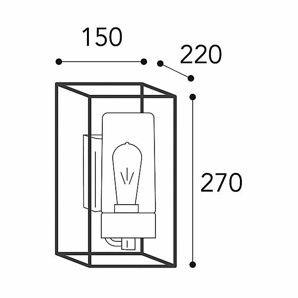 Außenwandleuchte Cubic³ 3364 messing antik/klar günstig online kaufen