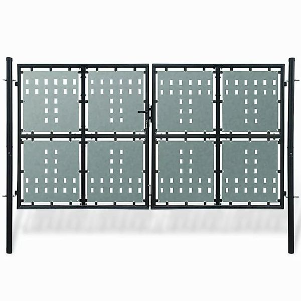 Zauntor Gartentor Doppeltor Schwarz 300 X 200 Cm günstig online kaufen