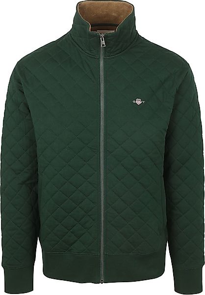 Gant Quilted Strickjacke Dunkelgrün - Größe XL günstig online kaufen