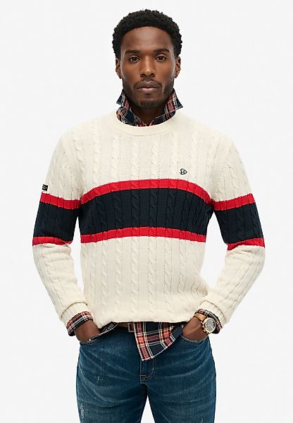 Superdry Strickpullover "Cotton Stripe Cable Jumper" günstig online kaufen