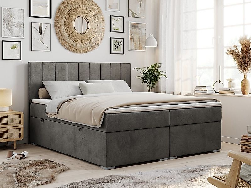 MKS MÖBEL Boxspringbett ALLY (Set, Packung, T30-Schaum, gepolsterte Kopfstü günstig online kaufen
