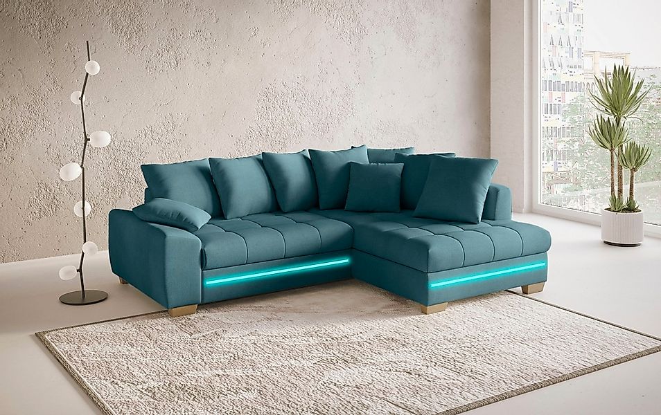 Mr. Couch Ecksofa »Nikita II, L-Form«, mit Kaltschaum, RGB-LED Beleuchtung, günstig online kaufen