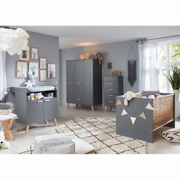 Lomadox Babybett Kombination im skandinavischen Stil MANISA-19 in Grau mit günstig online kaufen