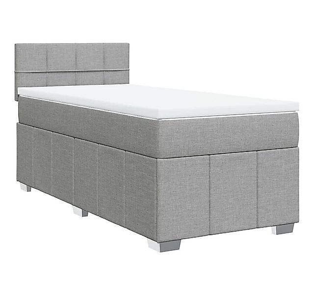 vidaXL Bett Boxspringbett mit Matratze Hellgrau 80x200 cm Stoff günstig online kaufen