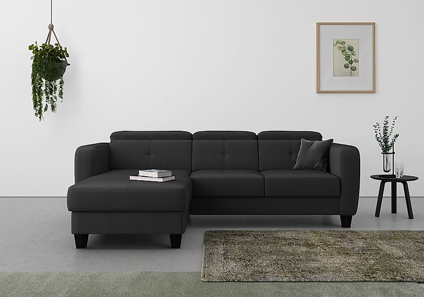 sit&more Ecksofa "Belluci L-Form" inklusive Federkern, wahlweise mit Bettfu günstig online kaufen
