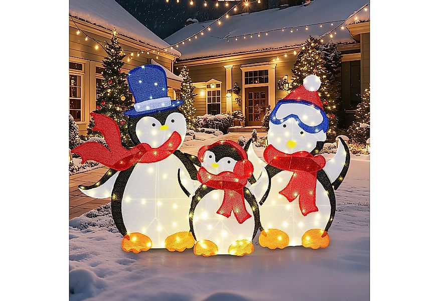 COSTWAY Weihnachtsfigur (1 St), LED Pinguin Familie, Weihnachtsdeko, XXL günstig online kaufen