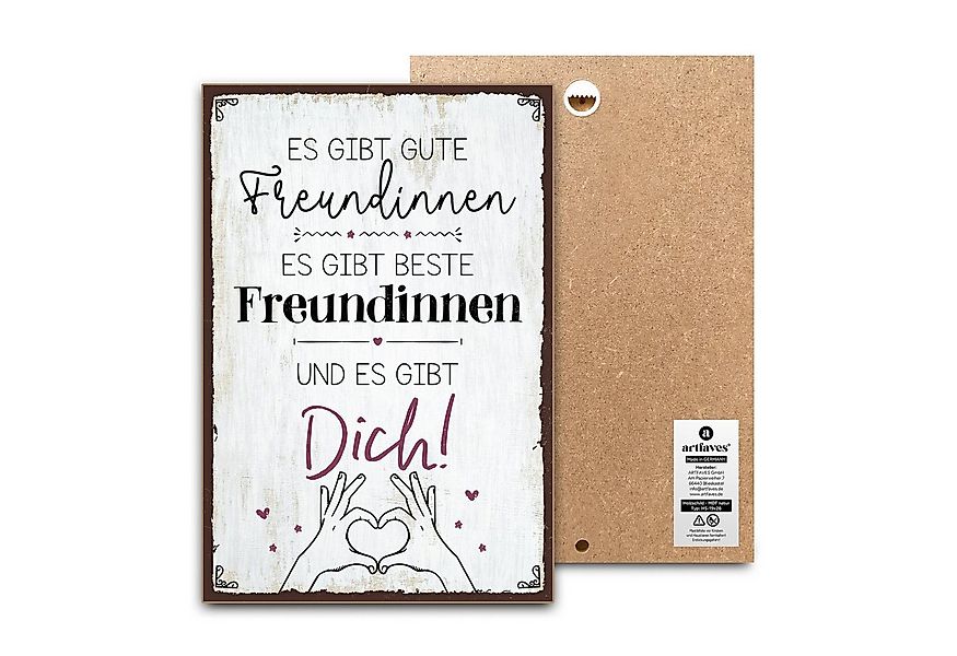 ARTFAVES Holzbild Schild mit Spruch - ES GIBT GUTE FREUNDINNEN … UND DICH - günstig online kaufen