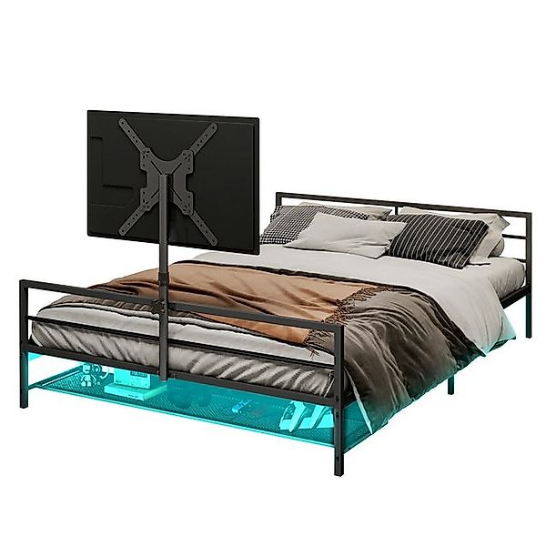 REDOM Metallbett Gaming-Bett, Eisenbett, Einzelbett (mit LED-Beleuchtung, v günstig online kaufen