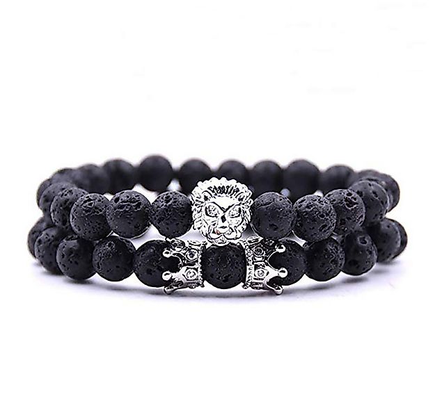 The Beauty House Armband Lavastein Naturstein Armband mit schwarzen Lava Pe günstig online kaufen