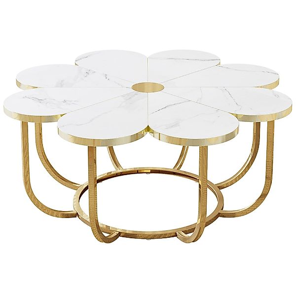 Tribesigns Couchtisch moderner Couchtisch in Blumenform günstig online kaufen
