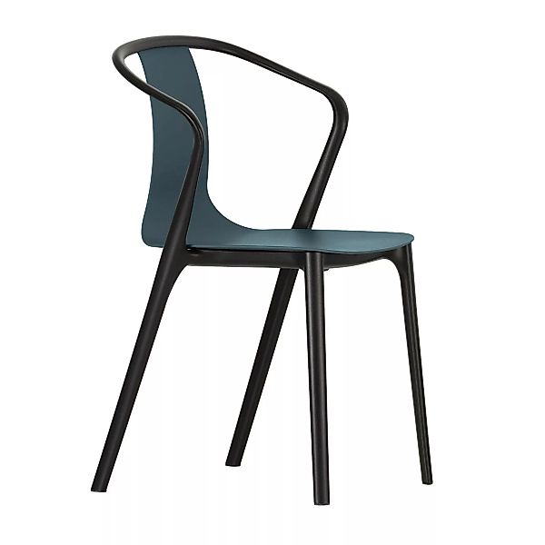 Vitra - Belleville Gartenarmlehnstuhl Kunststoff - meerblau/Sitzschale Kuns günstig online kaufen