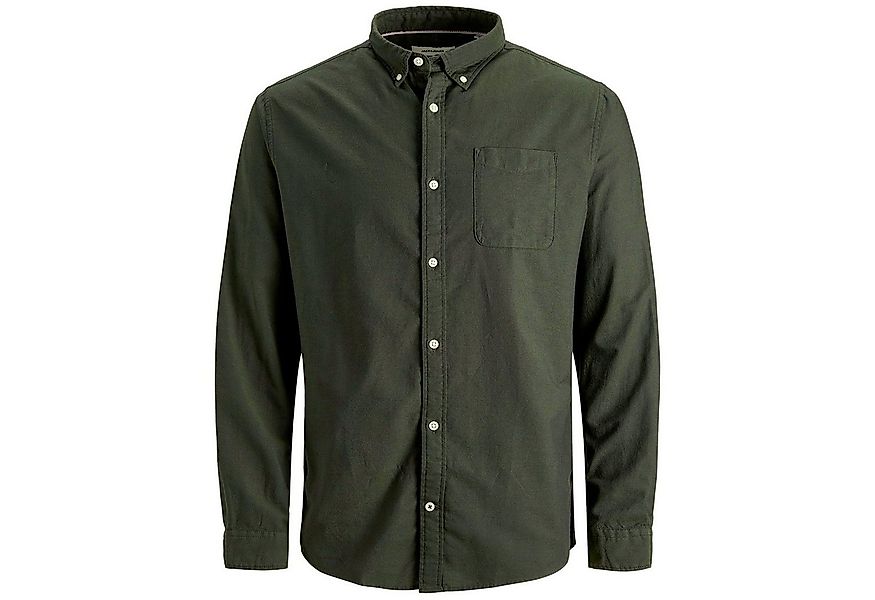 Jack & Jones PlusSize Langarmhemd Jack&Jones XXL Langarmhemd Twill oliv uni günstig online kaufen