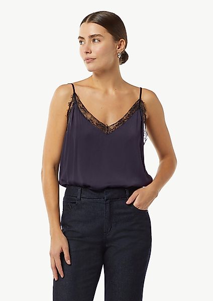 Comma Blusentop Satintop mit Spitzen-Details und günstig online kaufen