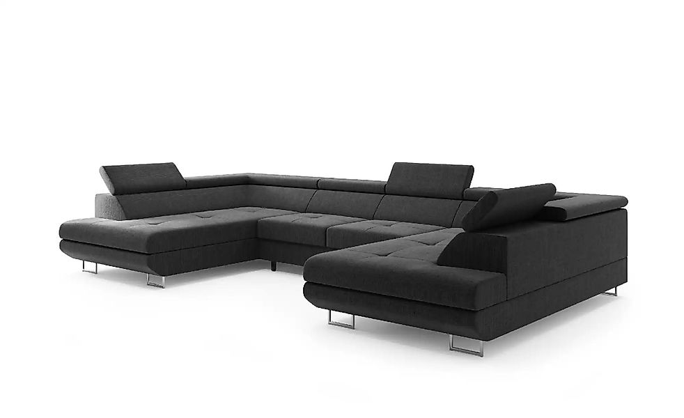 Wohnlandschaft mit Schlaffunktion Memphis ¦ schwarz ¦ Maße (cm): B: 342 H: günstig online kaufen