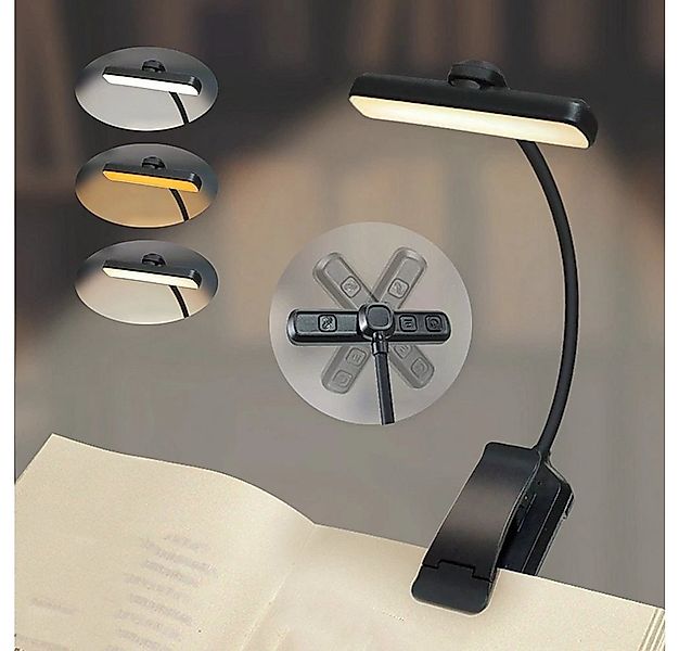 POPOLIC LED Leselampe Leselampe Buch Klemme, USB Wiederaufladbare Buchlampe günstig online kaufen