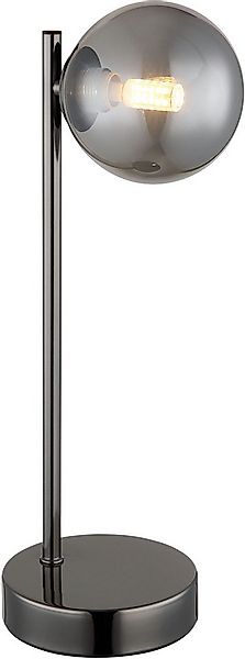 OTTO home Tischleuchte Aivven, Metall schwarz-chromfarben, rauchfarbenes Gl günstig online kaufen
