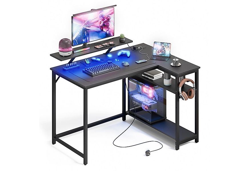 Mondeer Eckschreibtisch L-Shape (120*90cm), RGB-Lichtstreifen Steckdose USB günstig online kaufen
