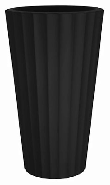 Blumentopf Eufronio plastikmaterial schwarz - Serralunga - Schwarz günstig online kaufen