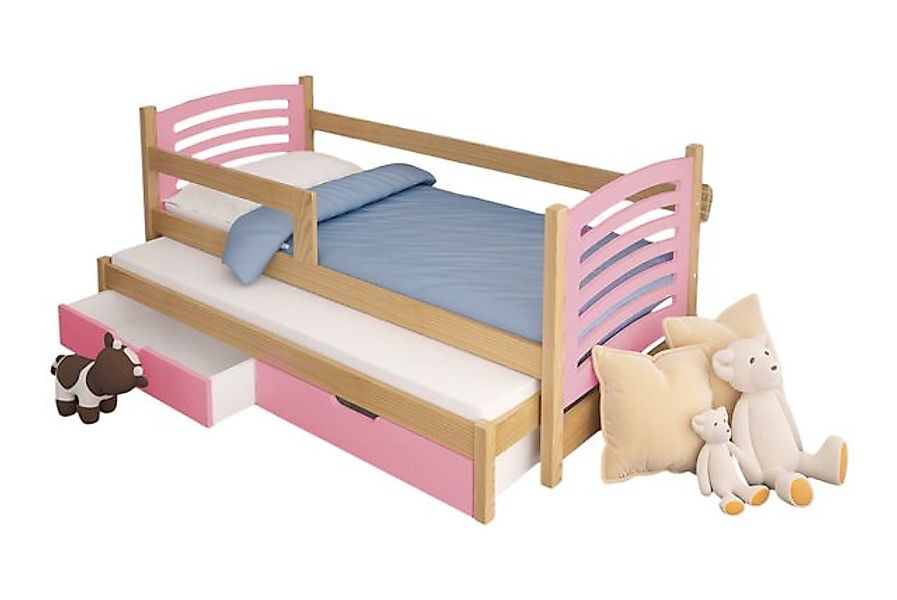 thematys Jugendbett Kinderbett mit abnehmbaren Rausfallschutz und zwei Schu günstig online kaufen