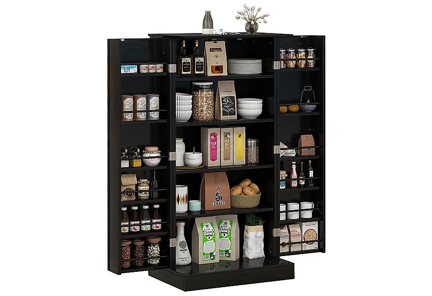 KOMFOTTEU Vorratsschrank Küchenschrank mit Türen,verstellbaren Regalen & Me günstig online kaufen