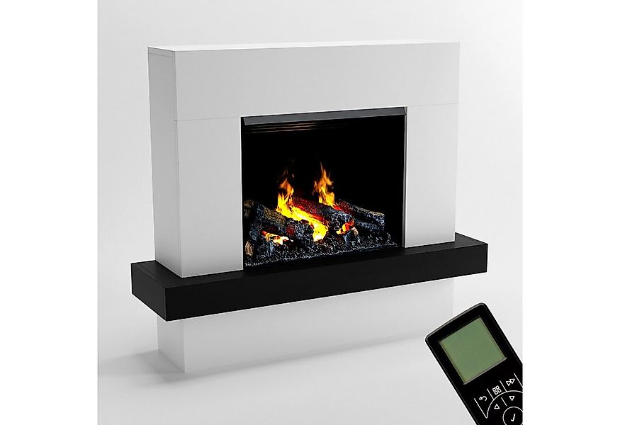 GLOW FIRE Elektrokamin weiß / Grau Hera Wasserdampf Kamin mit Heizung, elek günstig online kaufen