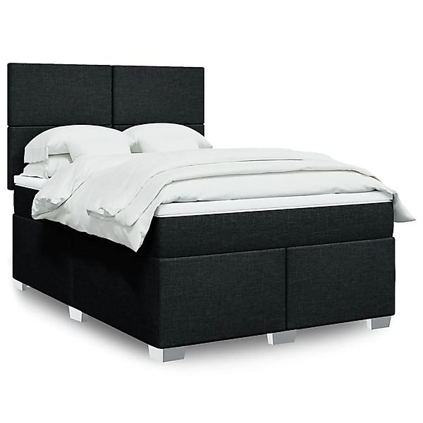 vidaXL Boxspringbett mit Matratze Schwarz 140x190 cm Stoff 3292778 günstig online kaufen