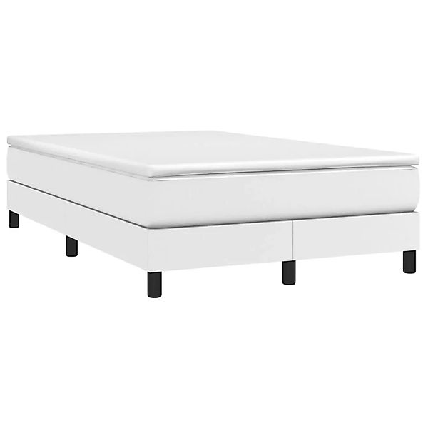 vidaXL Boxspringbett mit Matratze Weiß 120x190 cm Kunstleder 3269672 günstig online kaufen