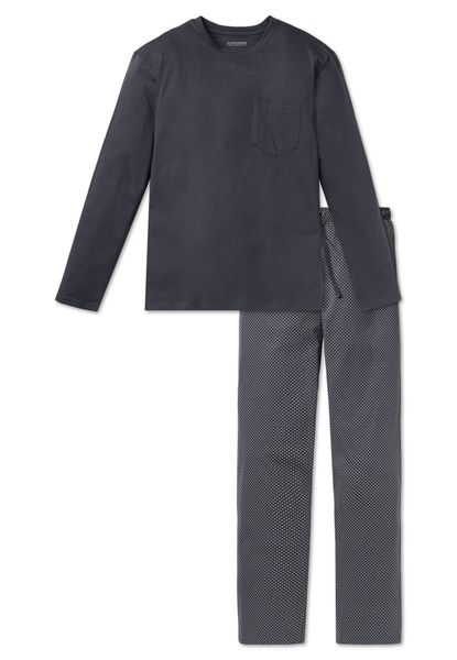 Schiesser Pyjama "Ebony" 2 Stk. tlg., mit rundem Halsausschnitt günstig online kaufen